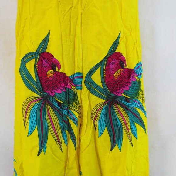 New Touch of Hawaii Yellow Tropical Beach Lounge Halter Top Wrap Pants Set OSM - Picture 3 of 10